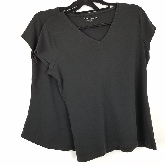 Ann Taylor Tops - Ann Taylor Black 100% Cotton Tee Top Bundle L